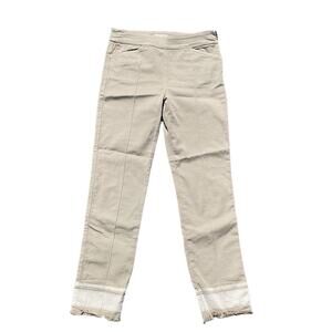 Dorothee Schumacher Beige Slim Pants with Ankle Zip and Raw Edges Size 1